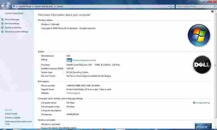 Windows 7 Properties screenshot