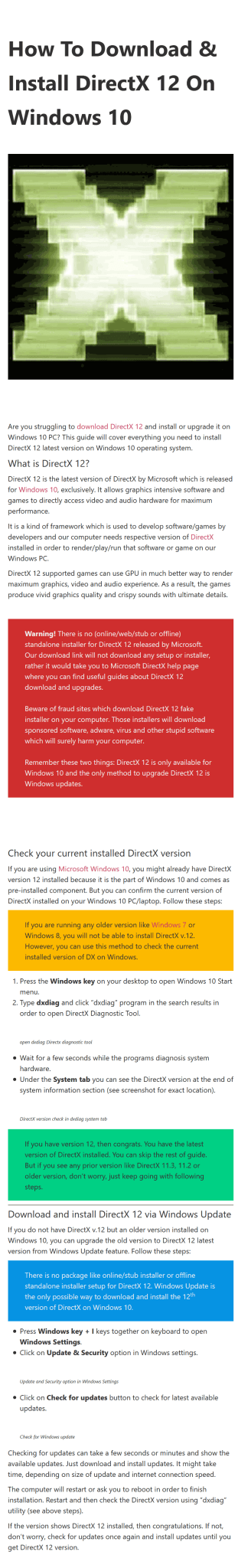 download free directx 12 for windows 10