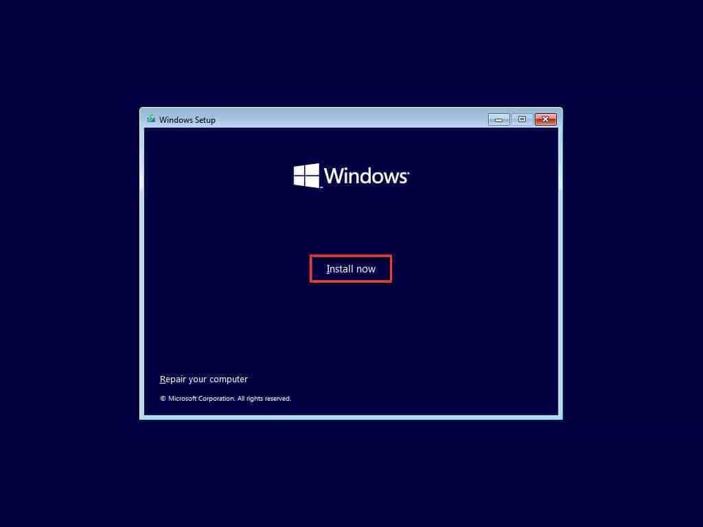 Windows 10 install now