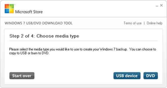 step 2 choose media type for Windows ISO