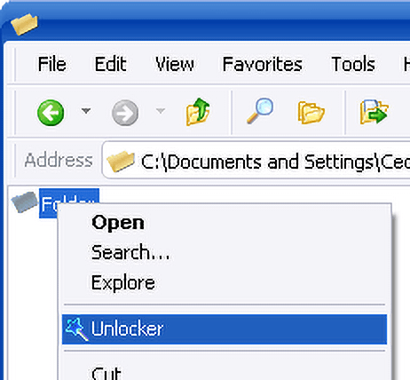unlocker in right click context menu