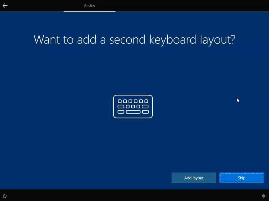 Install Windows 10 option to add another second keyboard layout