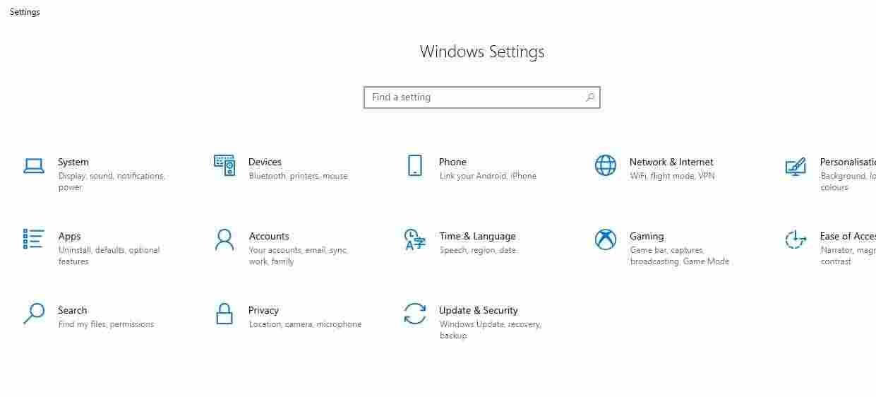 Windows Settings