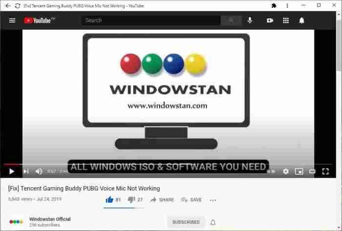 NO Download option in YouTube PWA for Windows 10