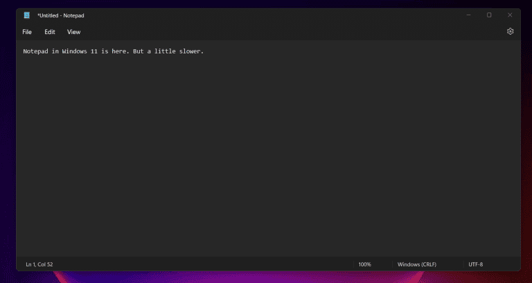 Notepad in Windows 11 is slower than win32 version