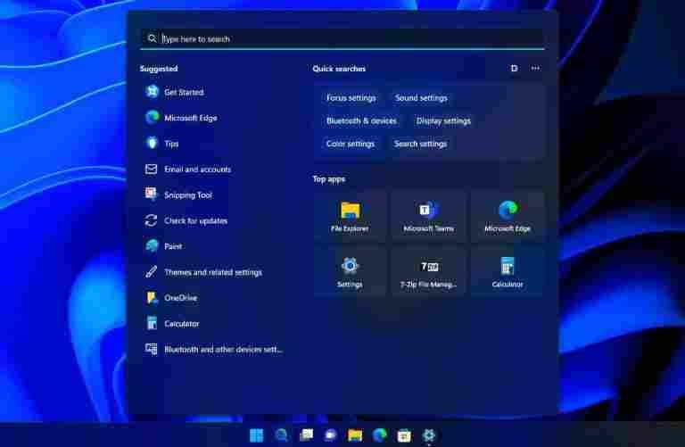 Windows 11 22H2 Search UI