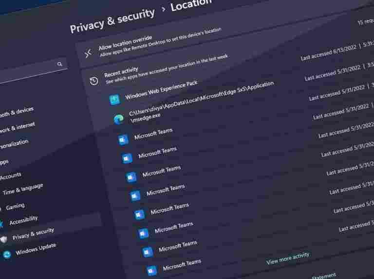 Windows 11 privacy settings