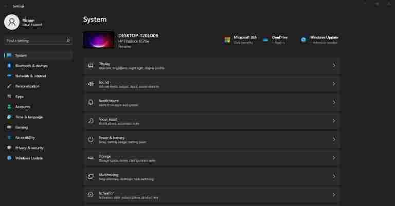 Windows 11 screenshot - Settings app