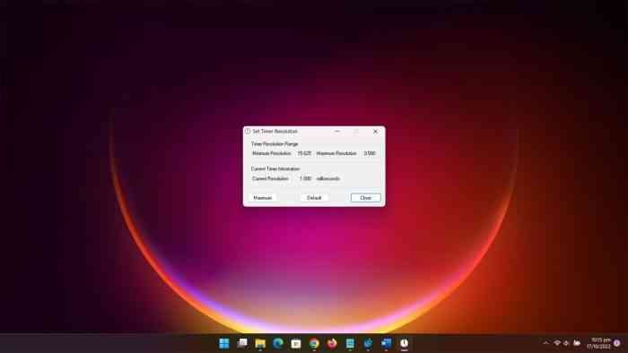 Time Resolution on Windows 11