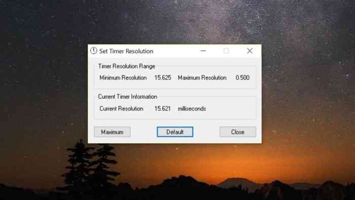 Timer Resolution for Windows