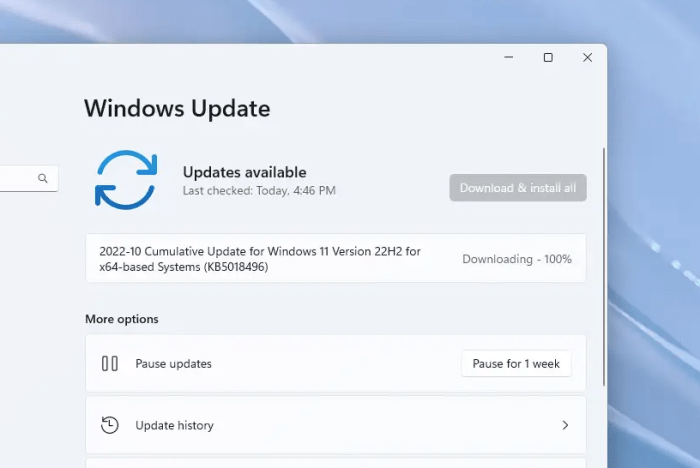 The preview release of Windows 11 version 22H2 (build 22621.754, KB5018496) is now available.