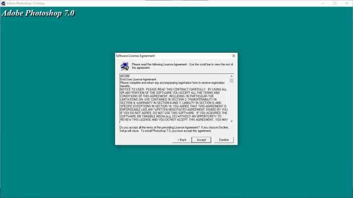 Adobe Photoshop 7 EULA