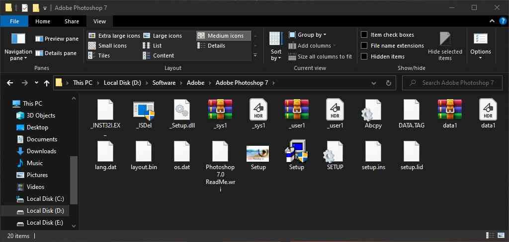 Adobe Photoshop 7 files