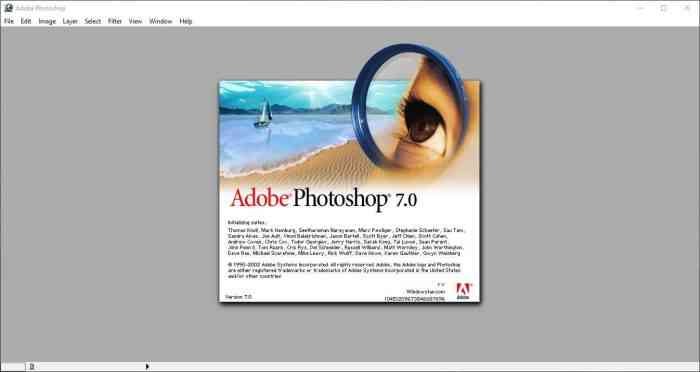 Adobe Photoshop 7 start up splash screen copy