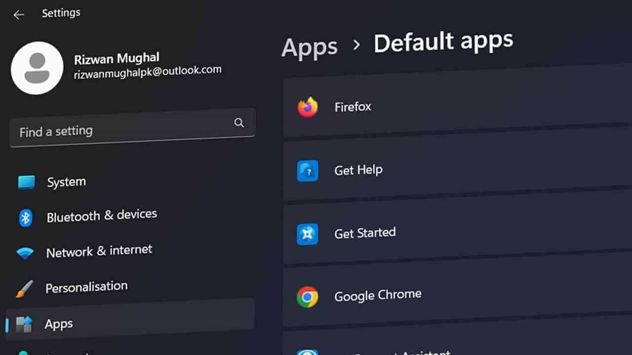 Change Default Web Browser in Windows 11