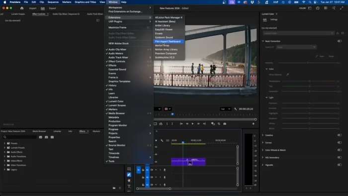 Accessing film impact feature