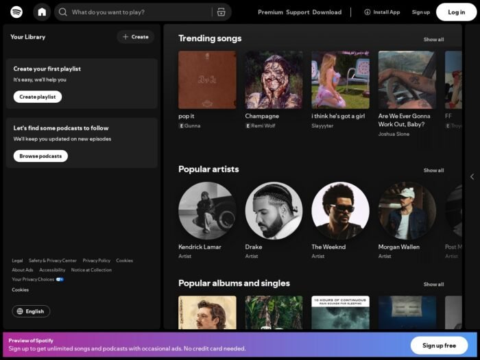 Spotify official website