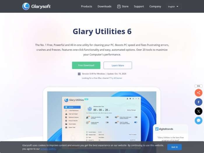Glary Utilities official website