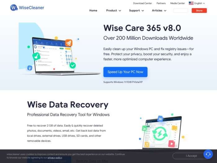 Wise Care 365 official website