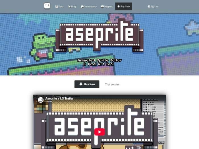 Aseprite official website