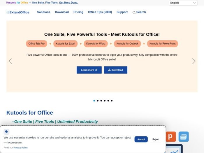Kutools for Excel official website